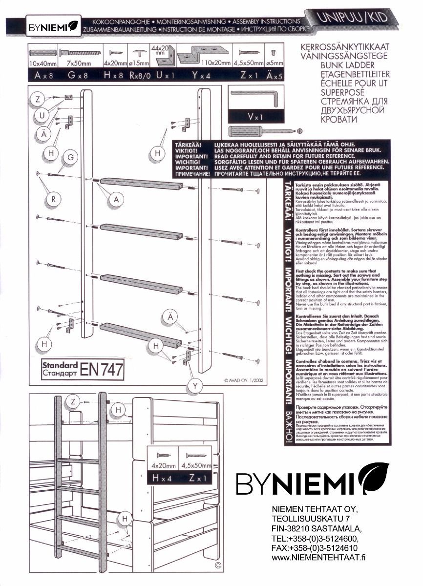 Helasetti Unipuu kerrossängyn tikkaisiin
