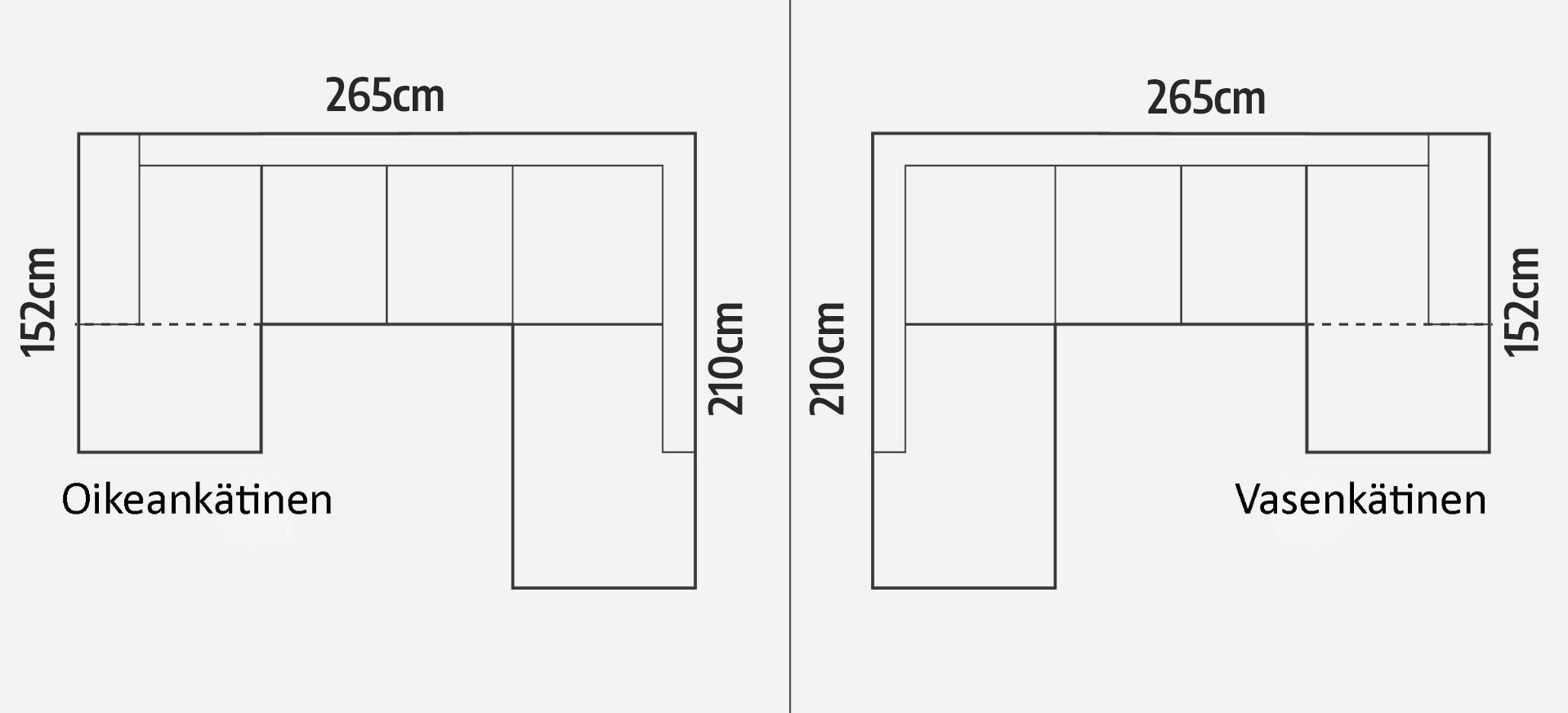 Toledo U-kulmasohva, eri värejä