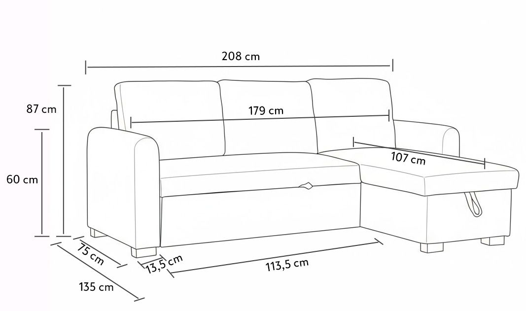 Topi divaanivuodesohva vaaleanharmaa