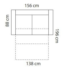 Torres 2-istuttava vuodesohva, hiekka