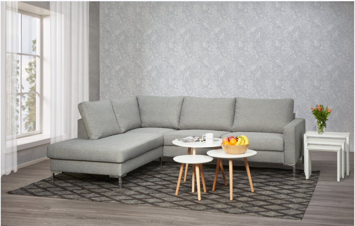 Tracy kulmadivaanisohva, vaaleanharmaa