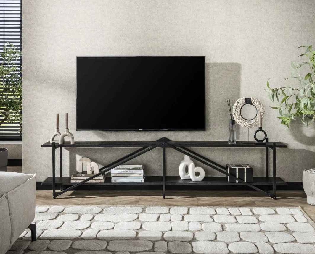 Amsterdam Piega TV-taso 220cm, tummanharmaa