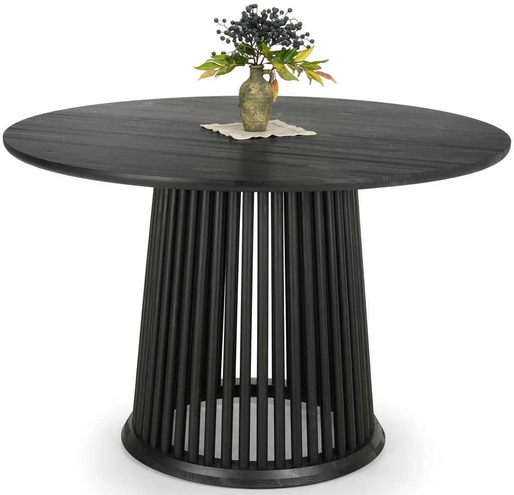 Tyyni ruokapöytä 115cm rimajalalla, musta