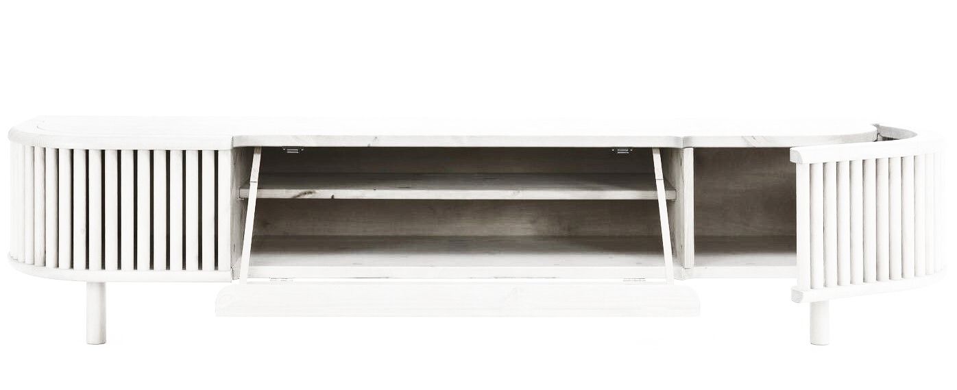 Tyyni TV-taso 195cm rimaovilla, valkoinen