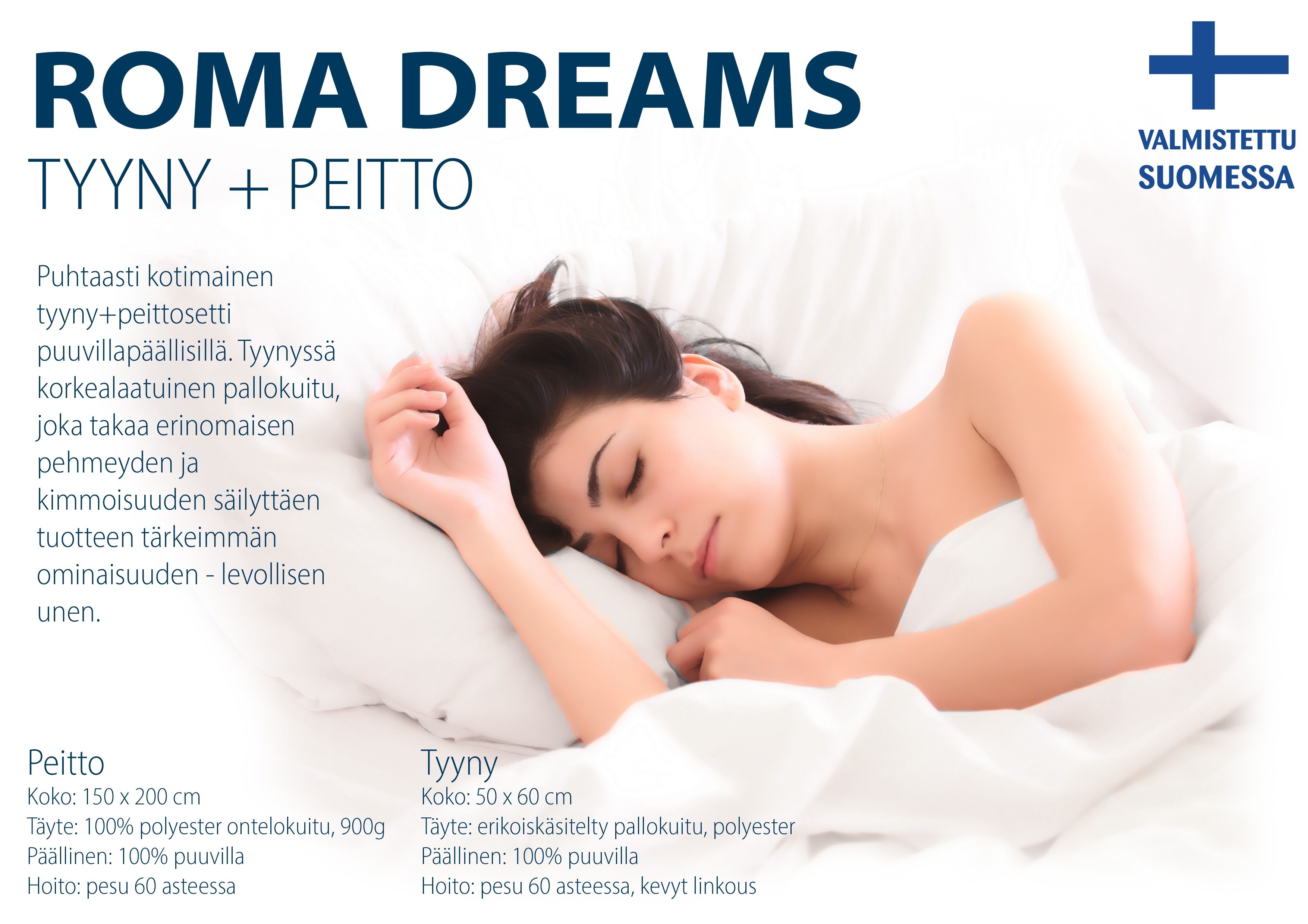 Kotimainen Roma Dreams tyyny + peitto