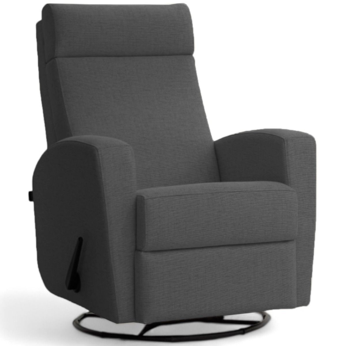 Suomessa valmistettu mekanismituoli Unico Aida recliner tummanharmaalla kankaalla