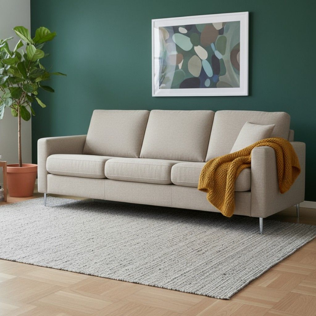 Unico Kasper kolmenistuttava sohva olohuoneessa