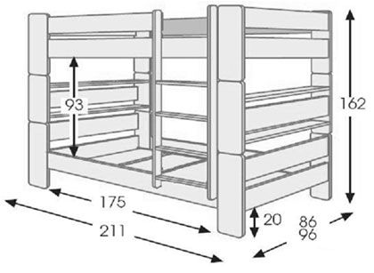 Unipuu kerrossänky 90x200cm