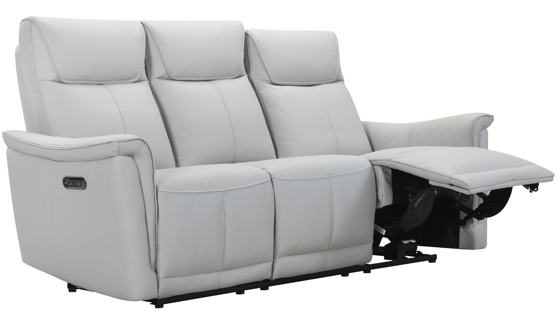 Valencia 3+1+1 sohvakalusto sähkömekanismeilla, vaaleanharmaa nahka