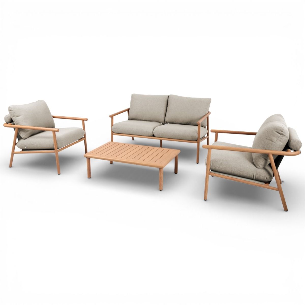 Vanamo terassisetti sohvalla ja kahdella nojatuolilla beige