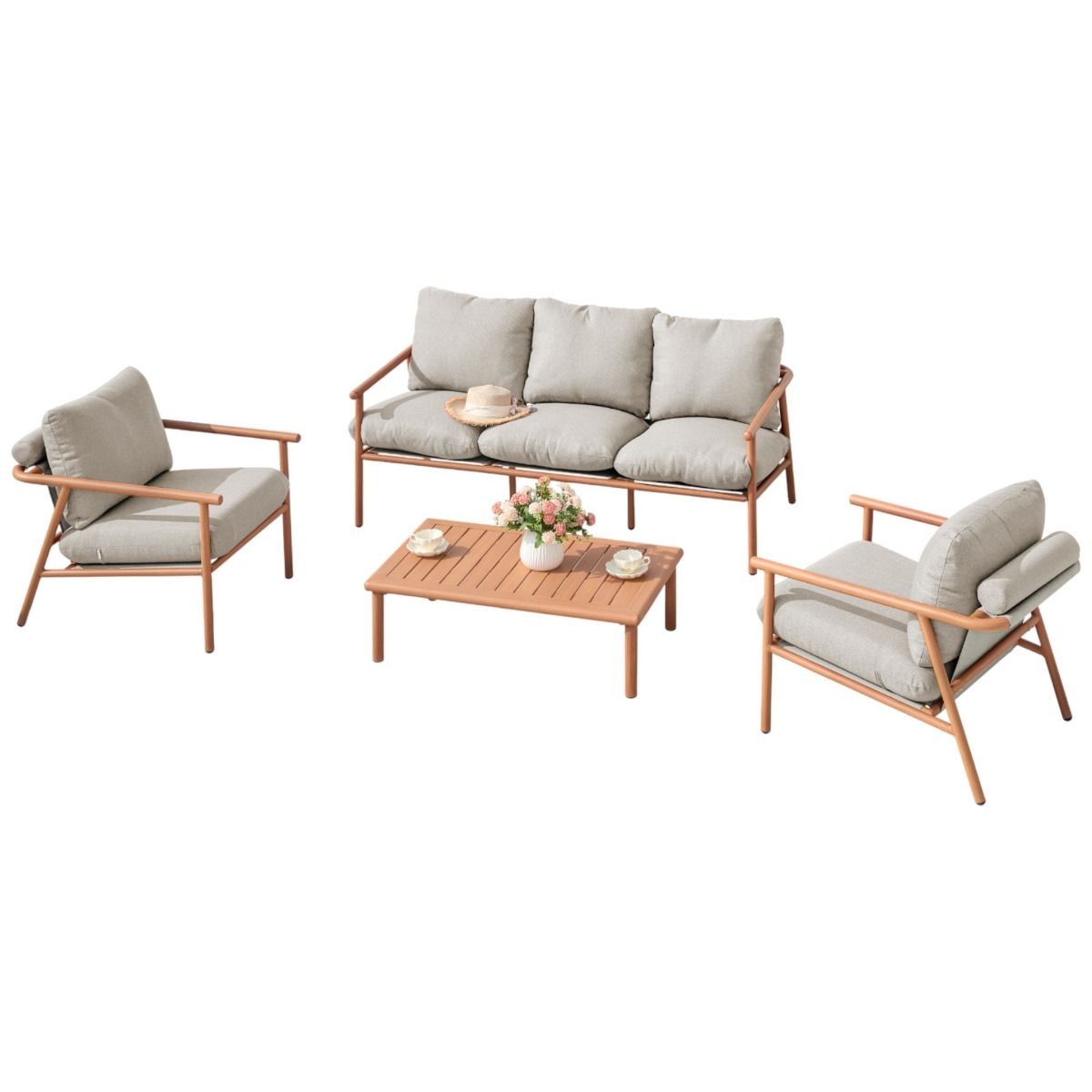 Vanamo terassin sohvasetti 3+1+1 beige