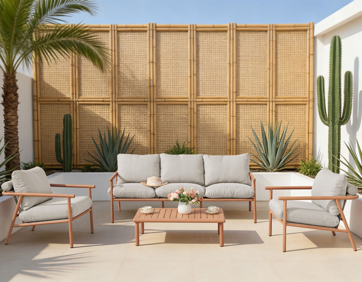 Vanamo terassin sohvasetti 3+1+1 beige