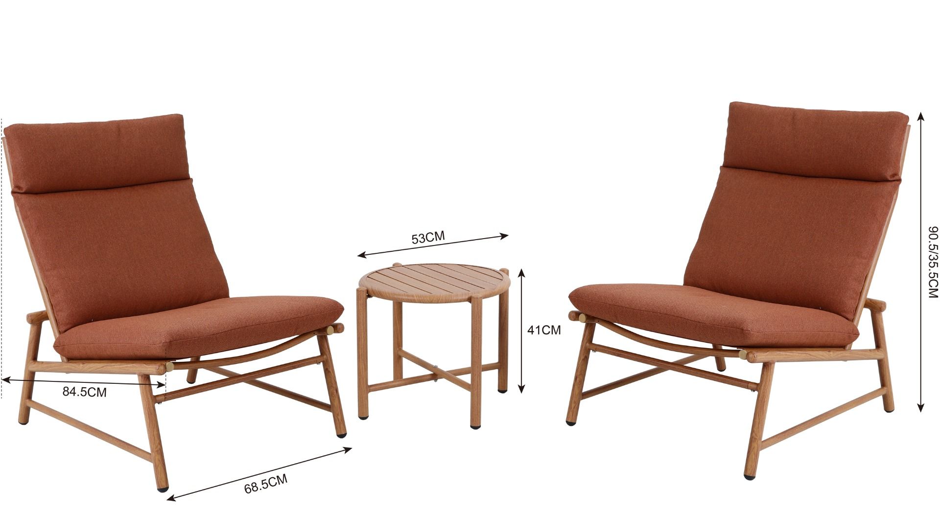 Vanamo nojatuolisetti kahdelle ulkokäyttöön terra