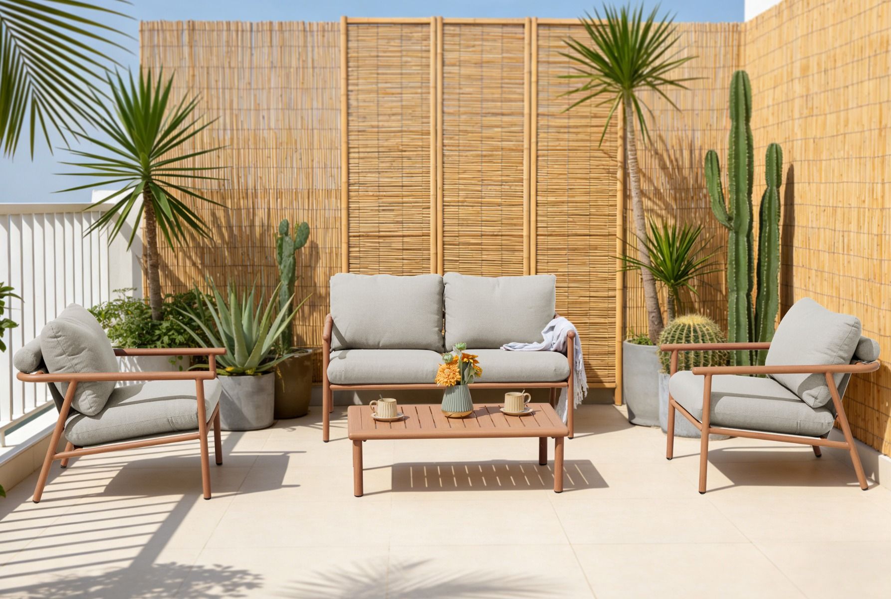 Vanamo terassin sohvasetti 2+1+1 beige