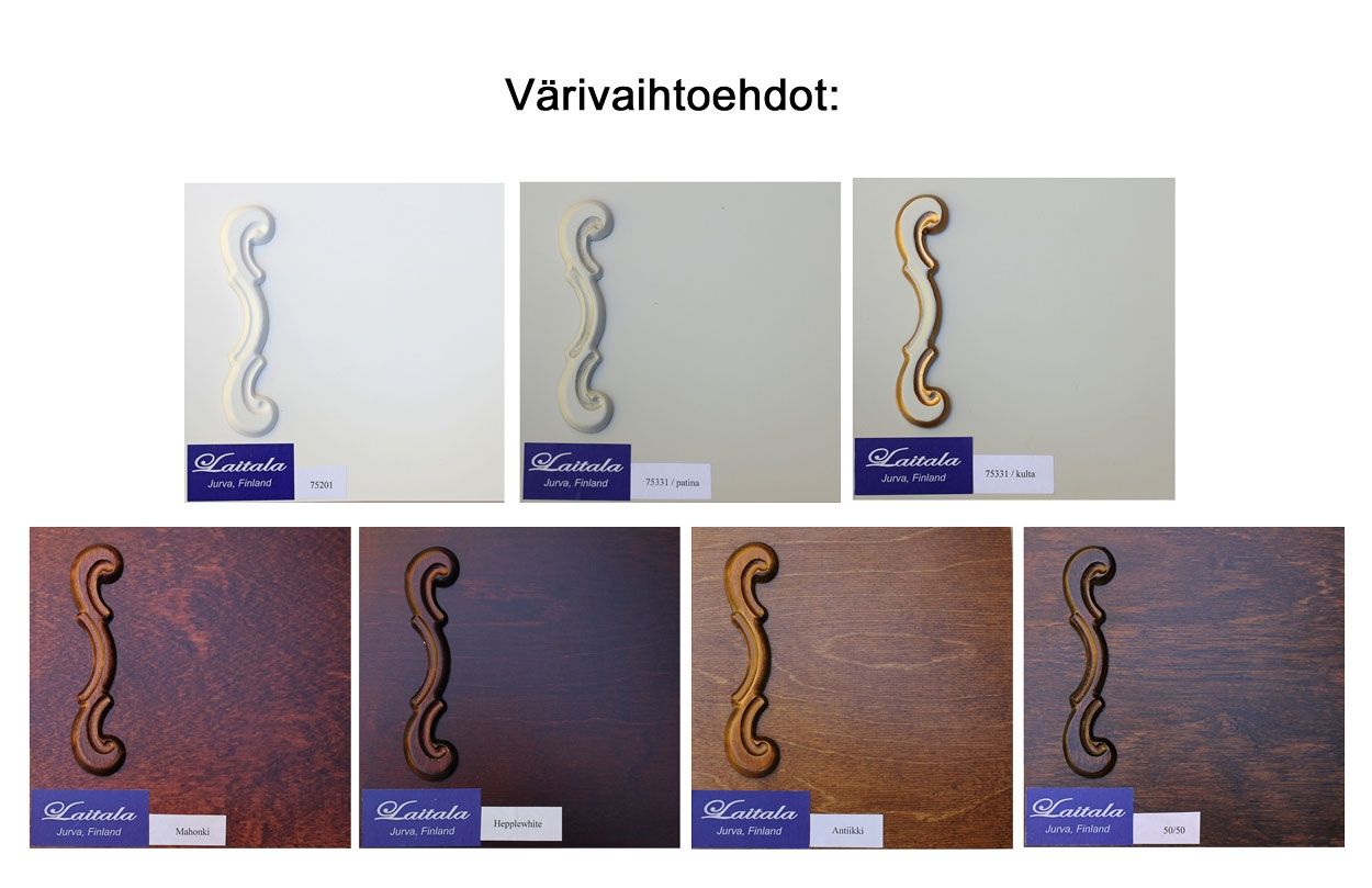 Laitala Talonpoikaisrokokoo sänky, paljon värejä 