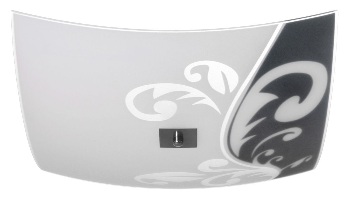 Vedette plafondi, mustan ja valkoisen yhdistelmä