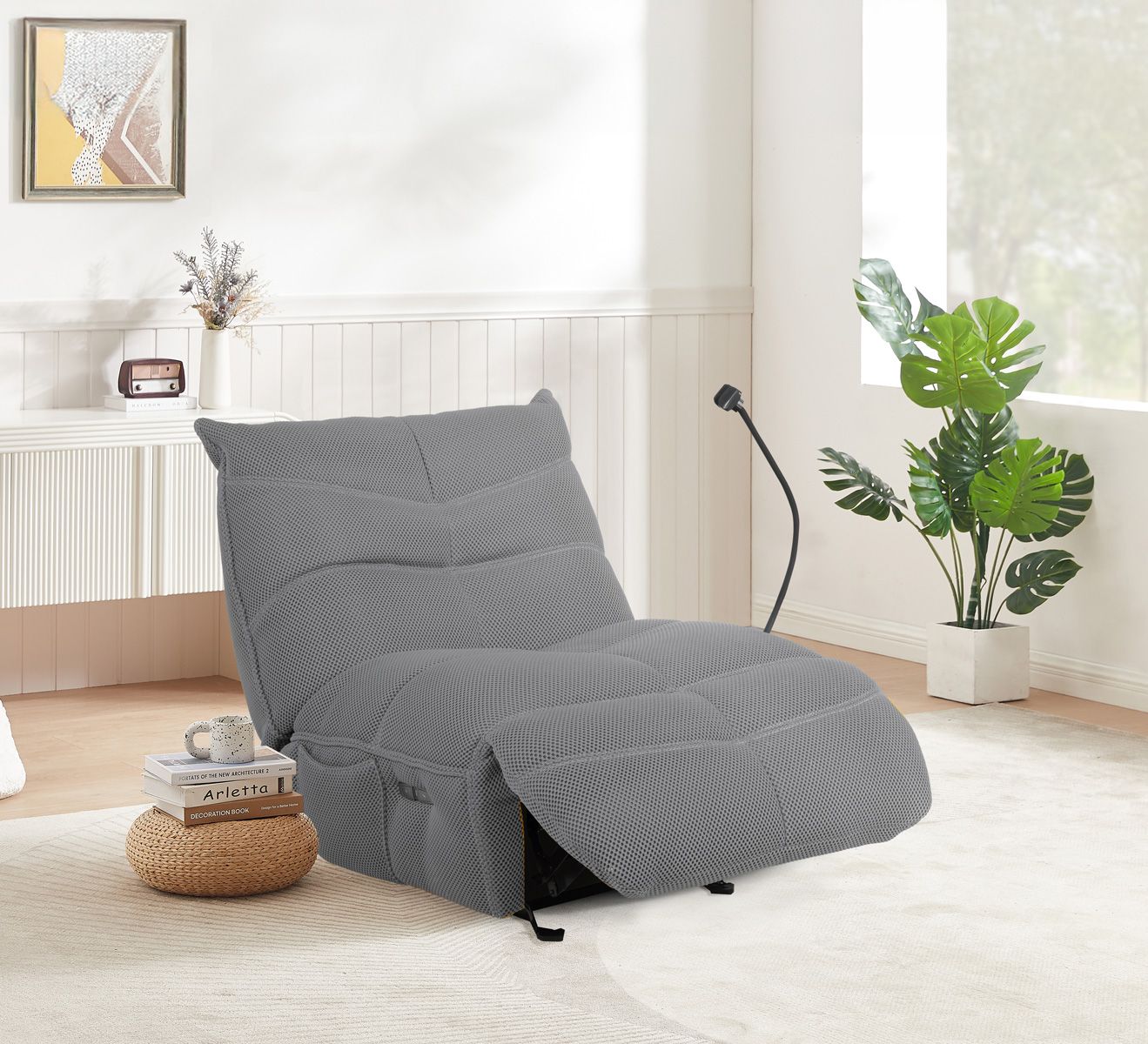 Vegas löhötuoli harmaa sähköisellä mekanismilla