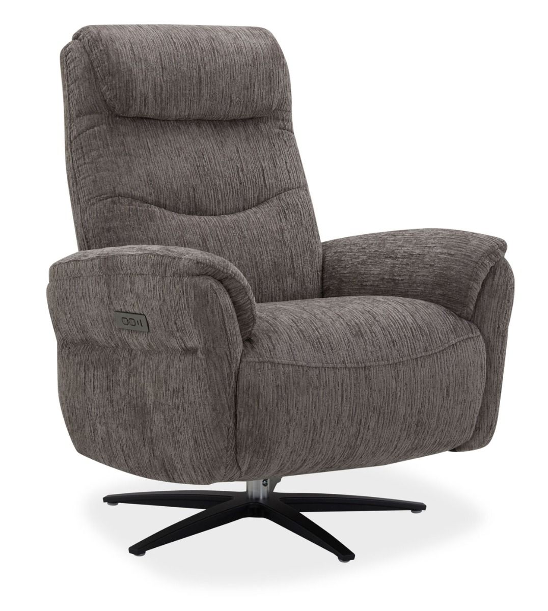 Sähkötoiminen tv-tuoli harmaalla kangasverhoilulla. 2-moottorinen sekä USB-latausmahdollisuus.