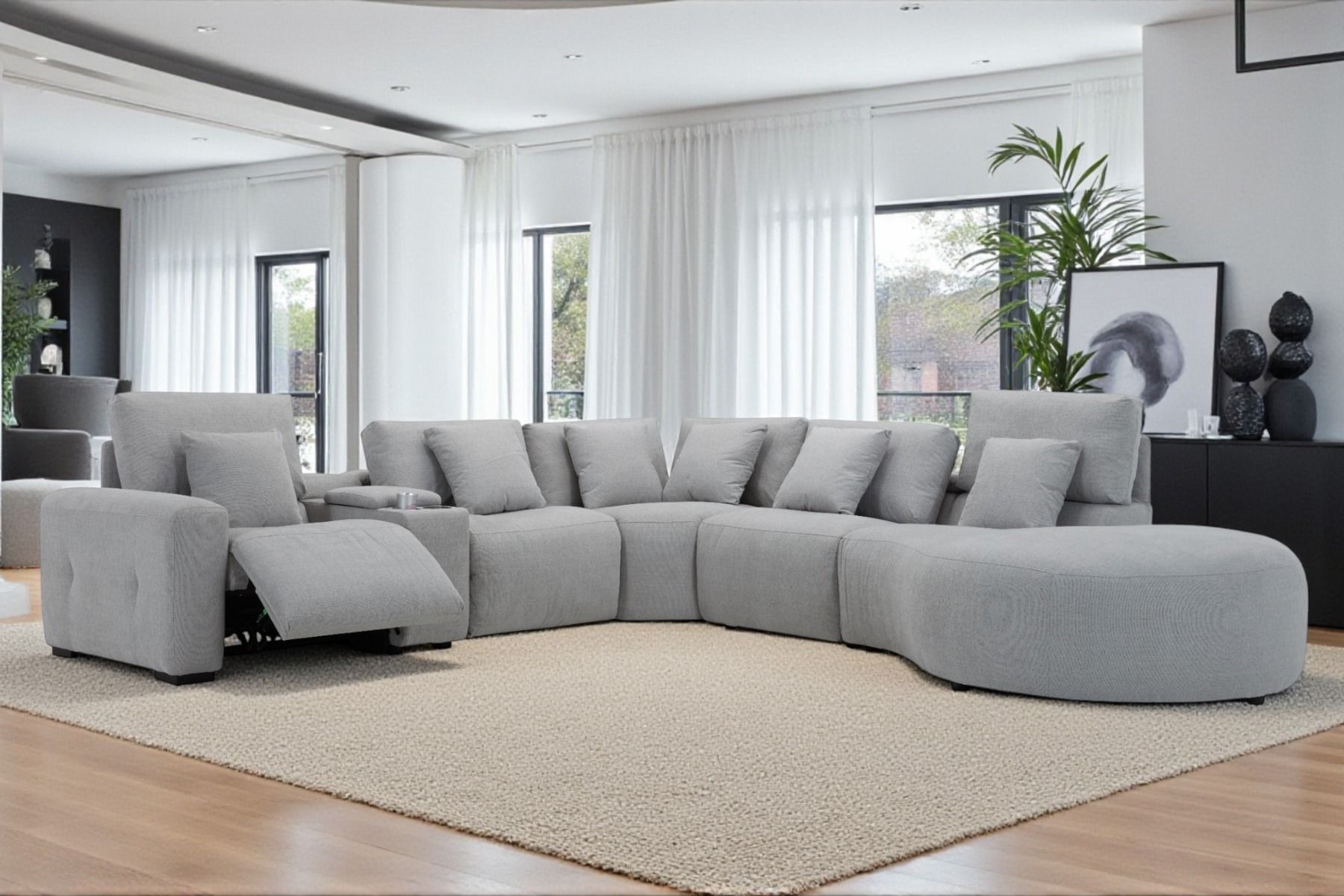 Versailles moderni kulmasohva tyylikkäässä olohuoneessa