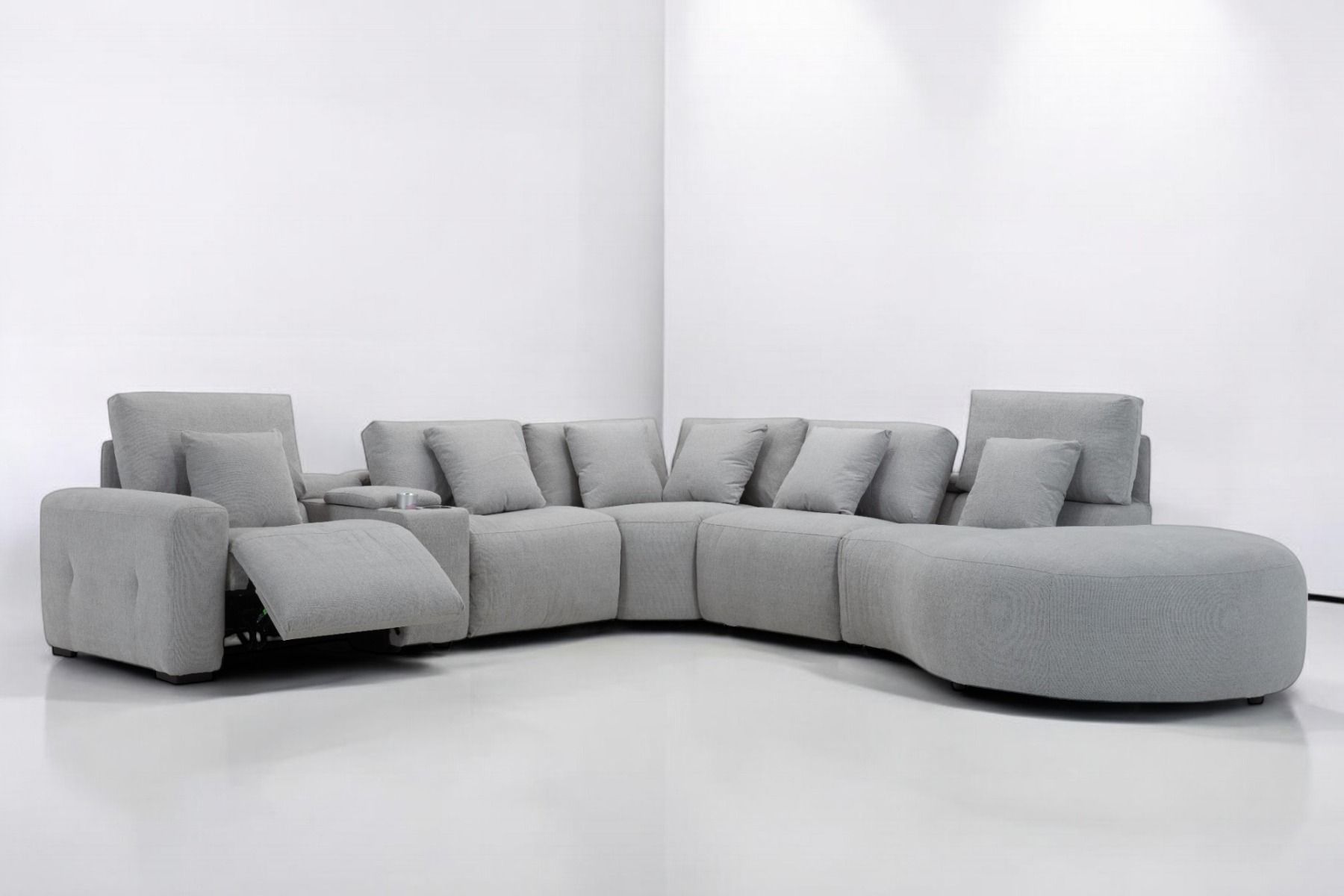 Versailles iso kulmasohva harmaa mekanismeilla