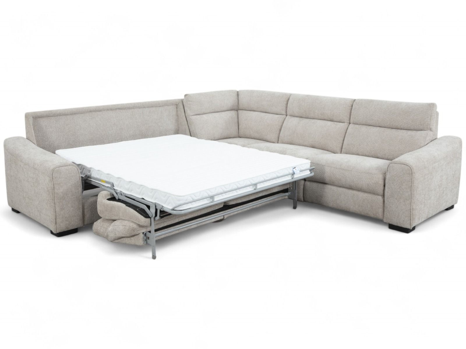 Viking vuodekulmasohva taupe vuoteella ja sähkömekanismilla