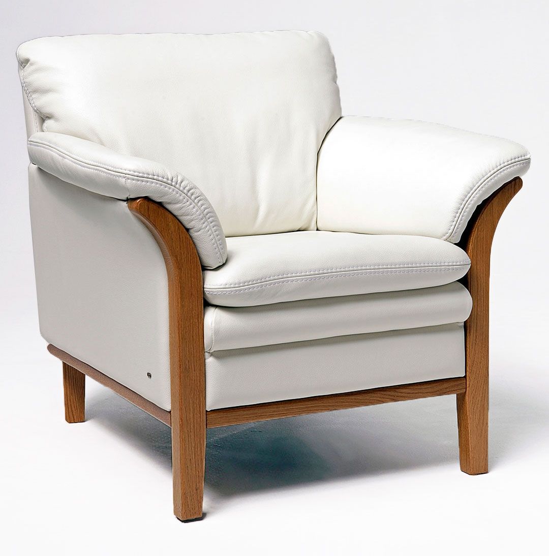 BD-Möbel Viktoria nojatuoli, valkoinen nahka