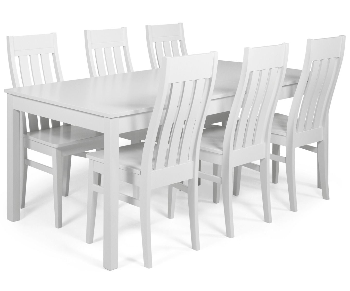 Vilja ruokaryhmä kuudelle hengelle kokonaan valkoisena