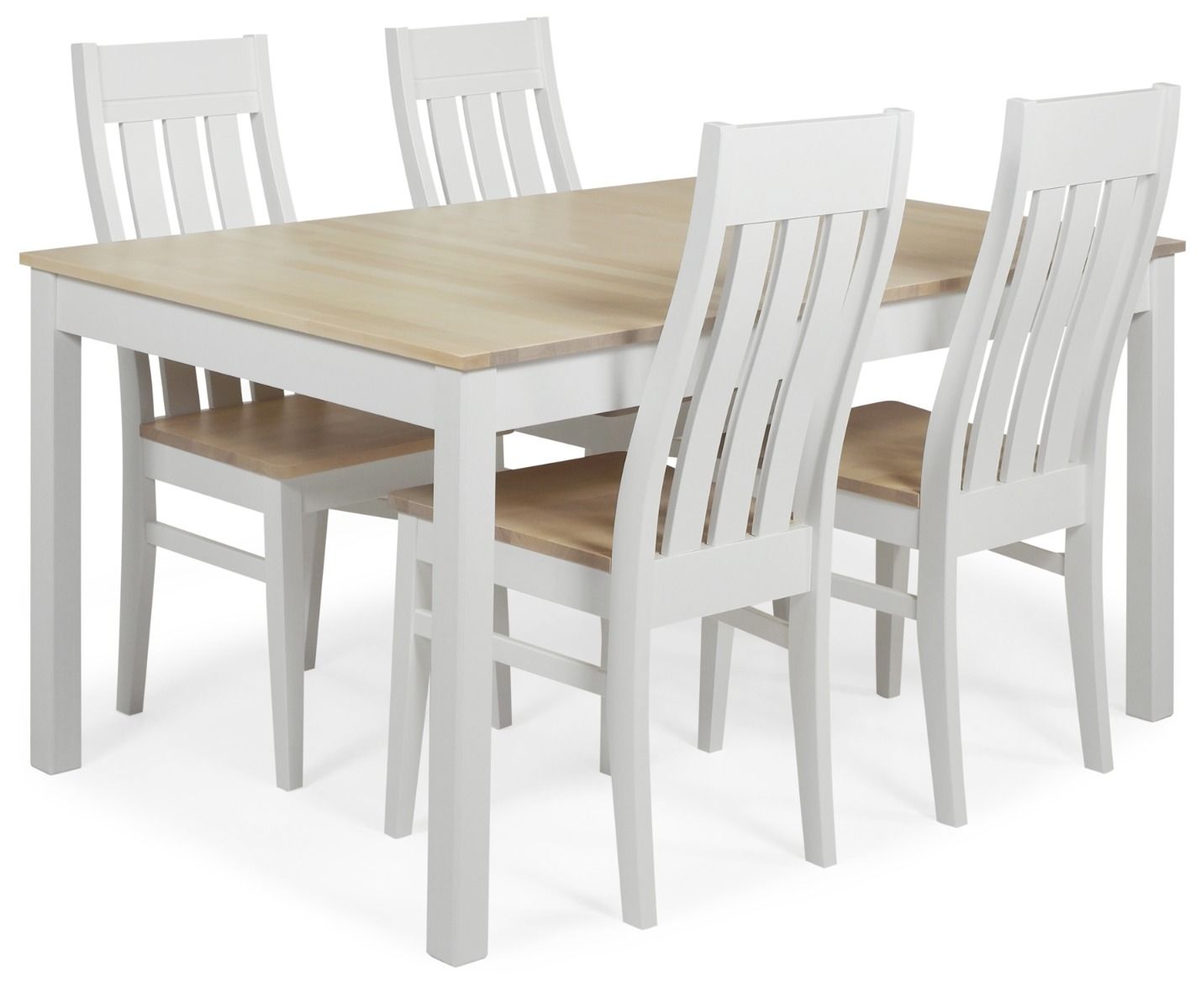 Vilja ruokaryhmä koivu kannella ja neljällä Kanerva tuolilla