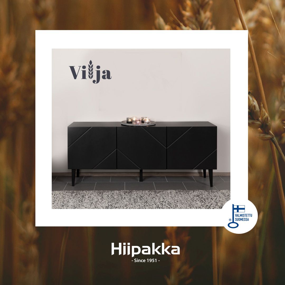 Hiipakka Vilja senkki 150cm umpiovilla, musta