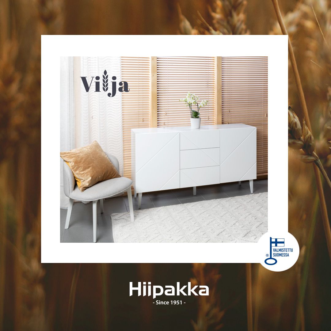 Hiipakka Vilja ovikaappi/lipasto 100cm, valkoinen