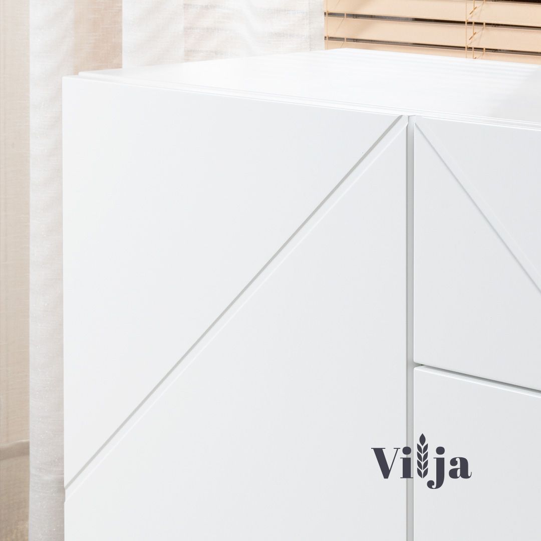 Hiipakka Vilja senkki 200cm ovilla, valkoinen