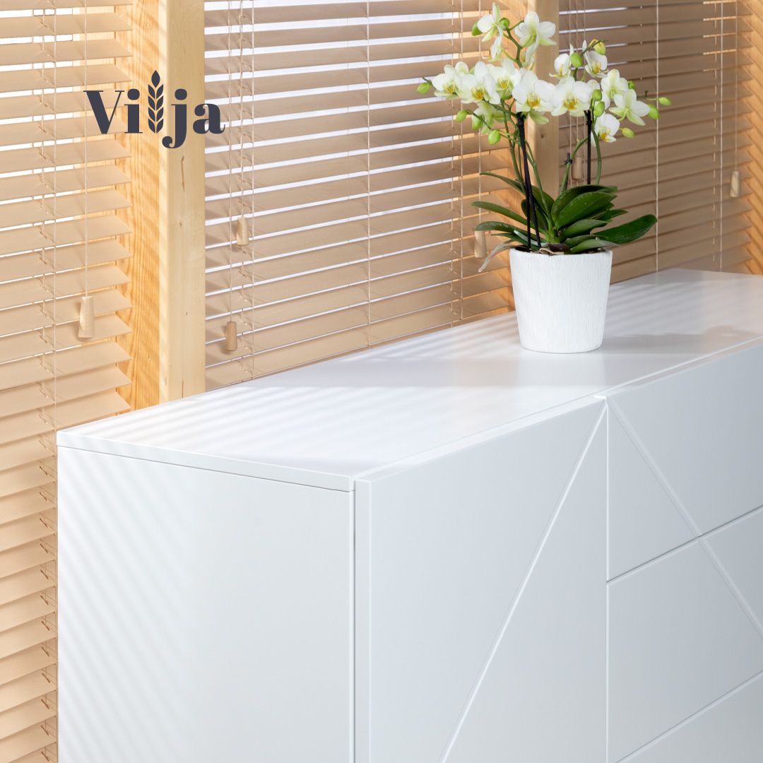 Hiipakka Vilja senkki 200cm ovilla ja laatikoilla, valkoinen