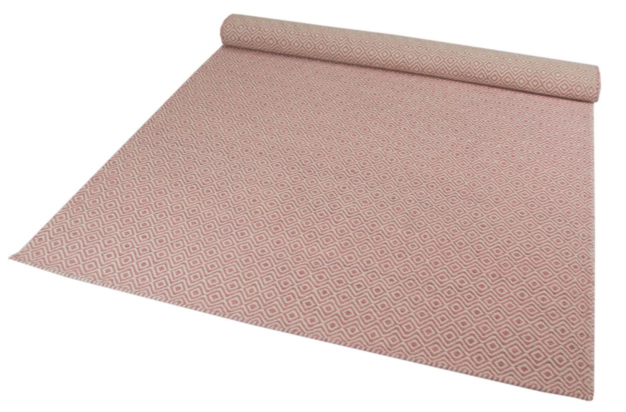 Käsinkudottu Fantasy villamatto pinkki, eri kokoja