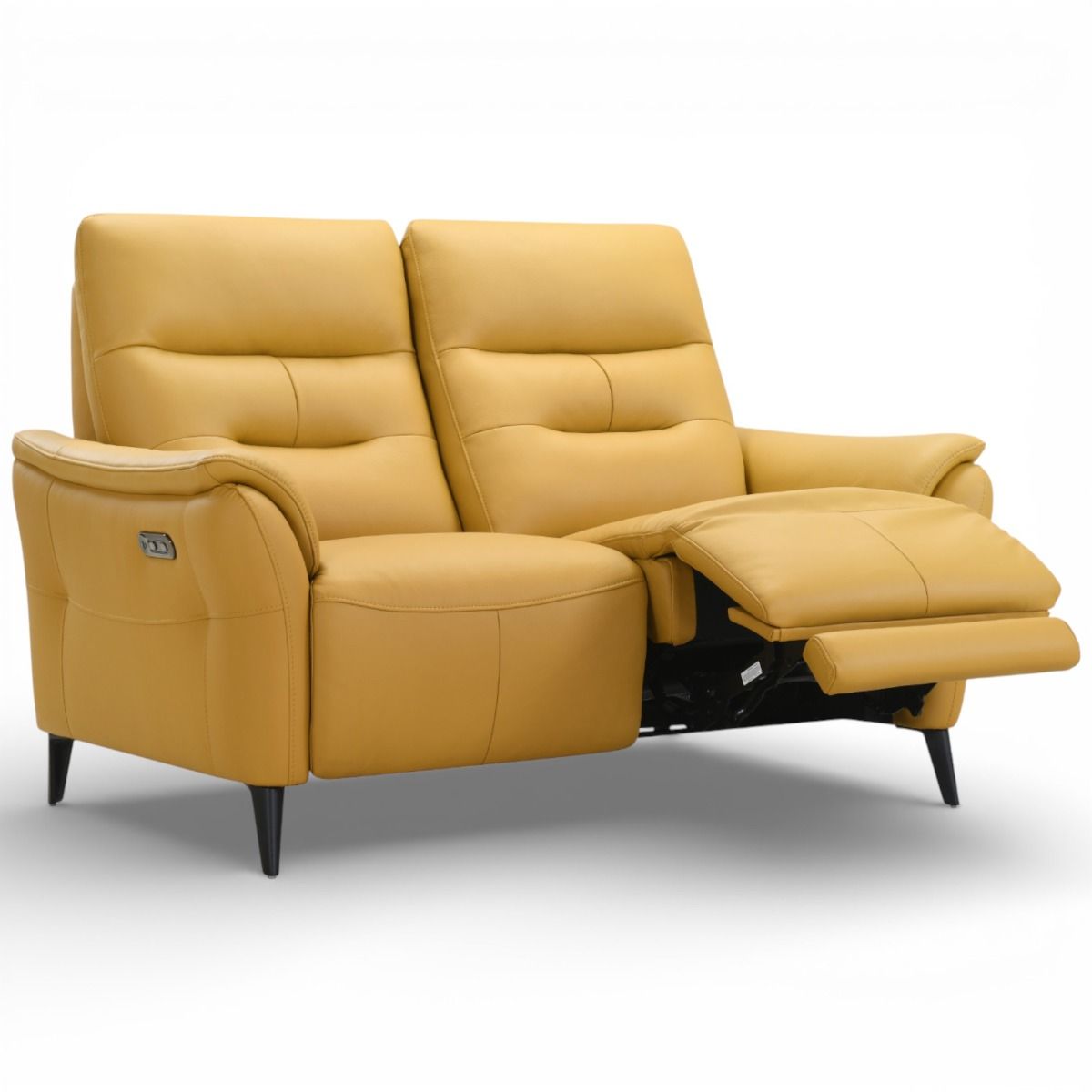 Bianca 3+2 sohvakalusto sähkömekanismeilla, keltainen nahka