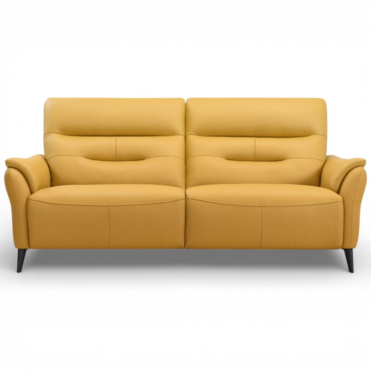 Bianca 3+2 sohvakalusto sähkömekanismeilla, keltainen nahka
