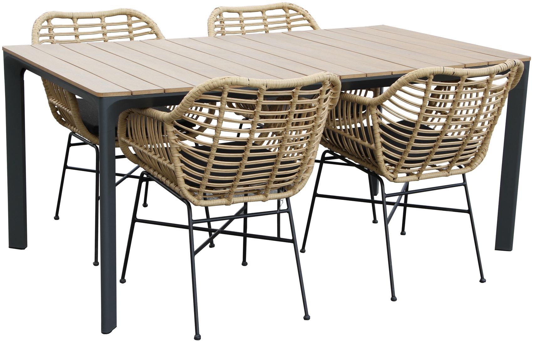 West terassipöytä + 4 Amanda tuolia