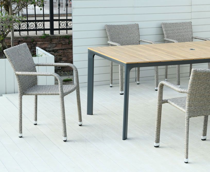 West terassipöytä 100x208cm harmaa / puunväri