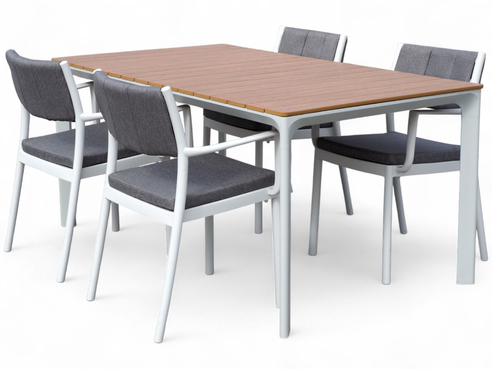 West terassipöytä valkoinen + 4 Nicole tuolia ulos