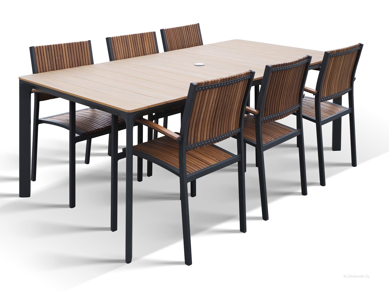 Andorra terassituoli, harmaa/puu