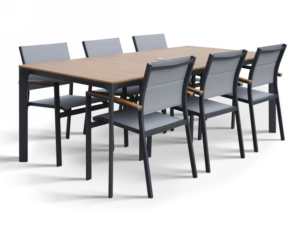 West terassipöytä Tango tuoleilla kuudelle