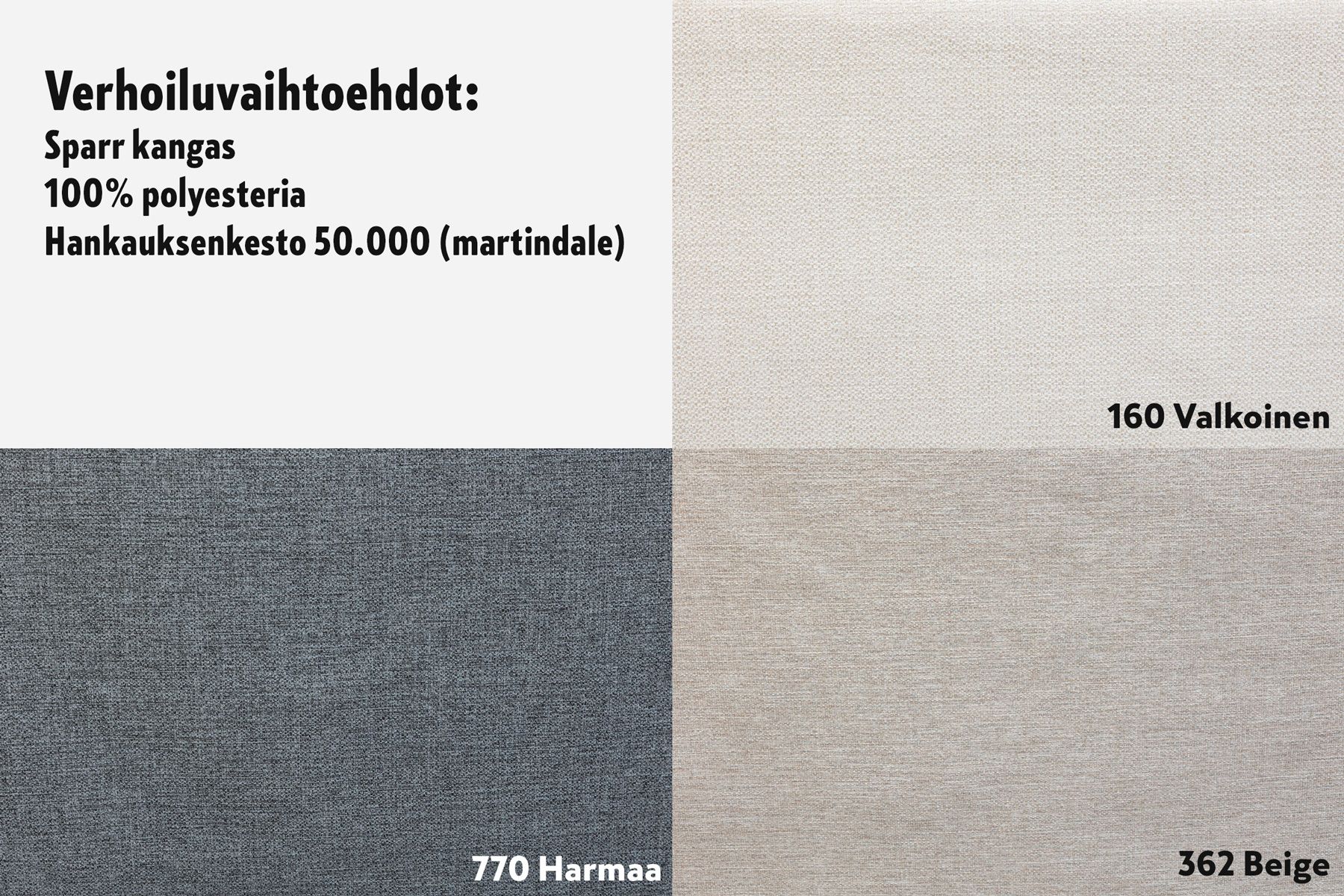 Wilhelm avokulmavuodesohva, eri vaihtoehtoja