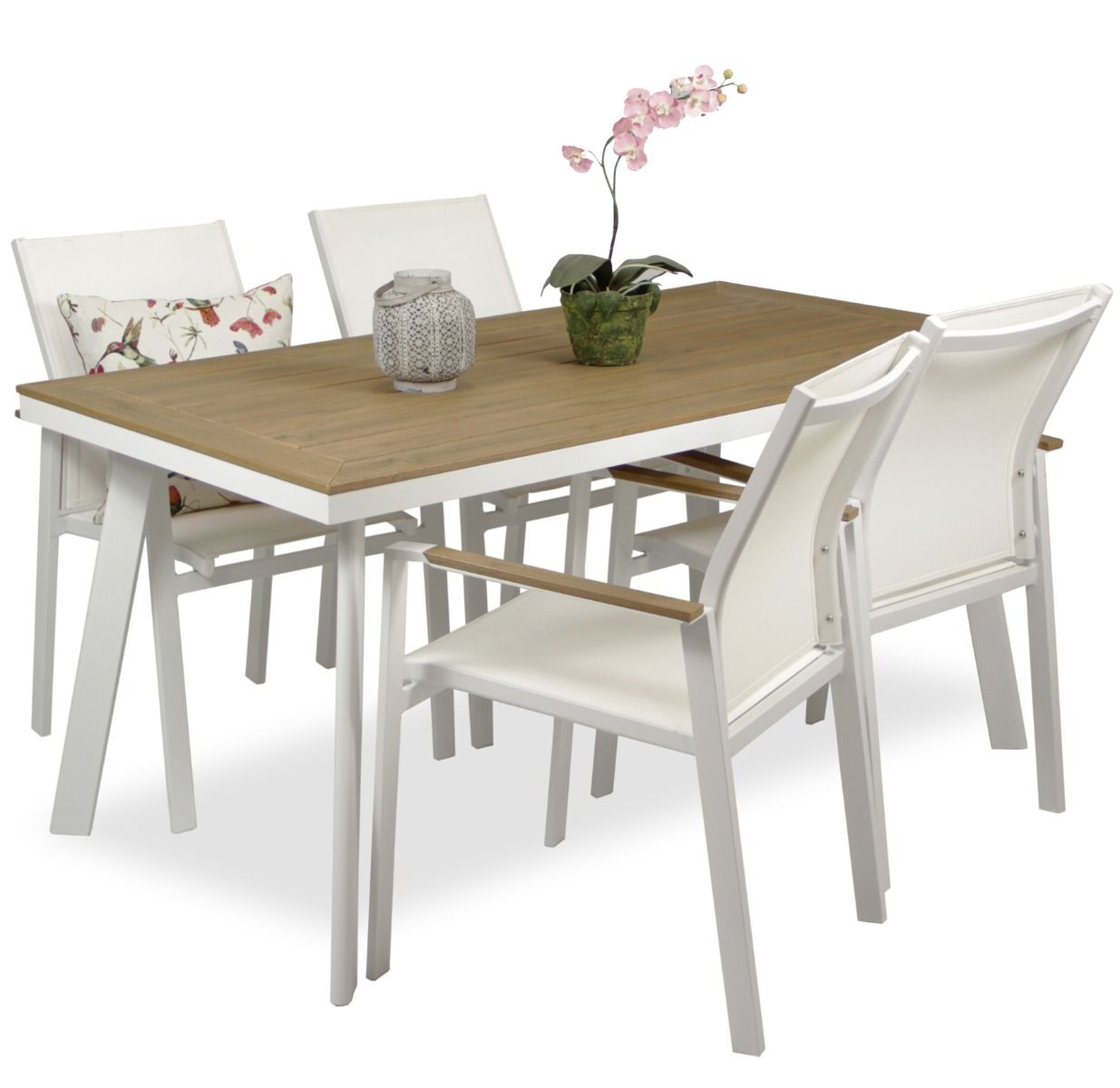 Woodie terassipöytä 80x150cm, valkoinen