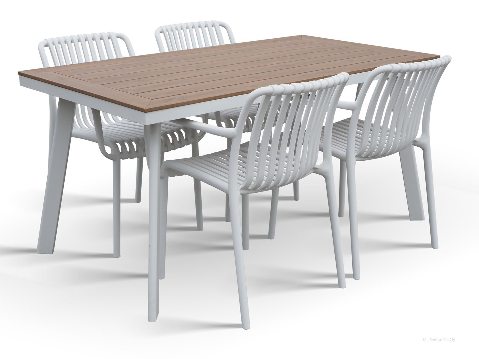 Woodie terassipöytä 80x150cm, valkoinen