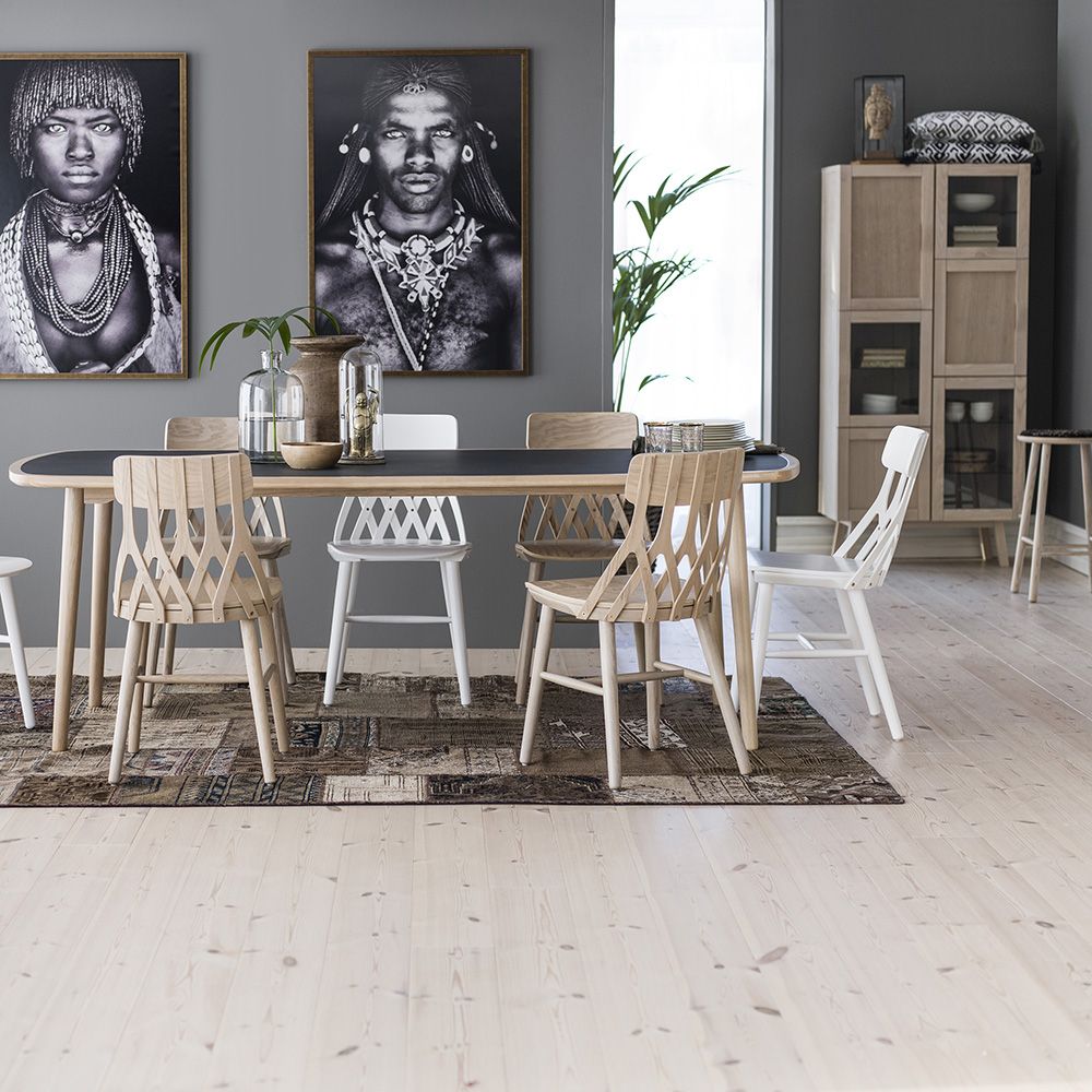 Hans K Y5-ruokatuoli, valkolakattu