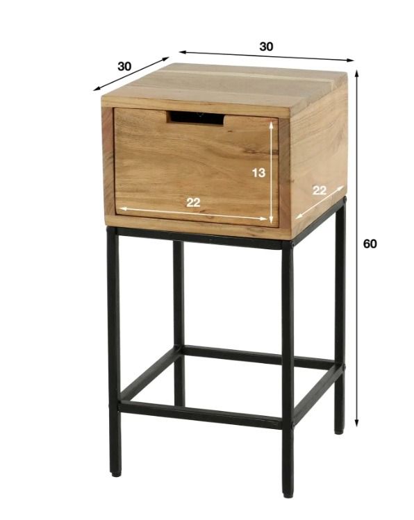 Amsterdam Flat yöpöytä, akaasia