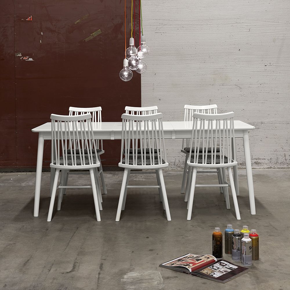 Hans K ZigZag ruokapöytä 127cm, valkoinen