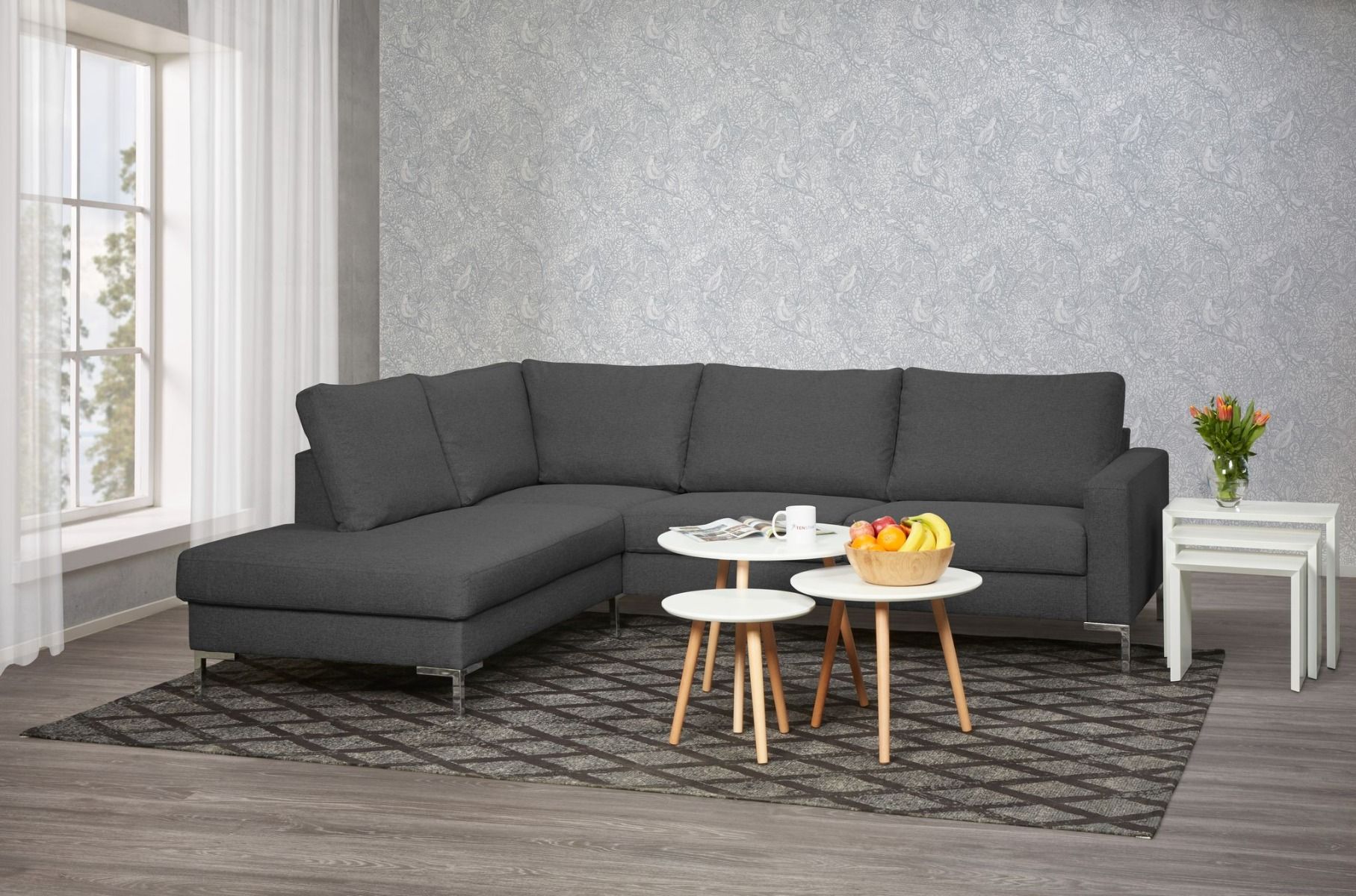 Tracy kulmadivaanisohva, tummanharmaa