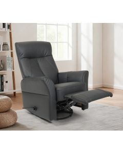 Musta nahka recliner mekanismituoli olohuoneessa