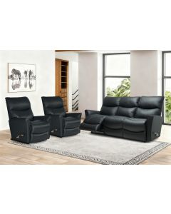 Rowan sohvakalusto mustalla nahkaverhoilulla