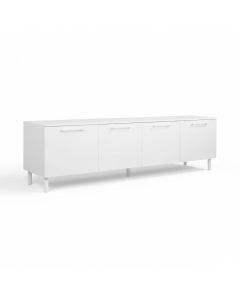 Solo valkoinen tv-taso 220 cm ovilla